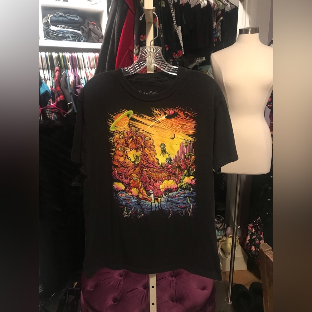 Rick and Morty Adult Swim T Shirt Black Multi